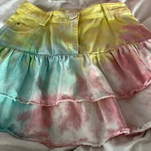 Loveshackfancy tie dye ruffle skirt size 2